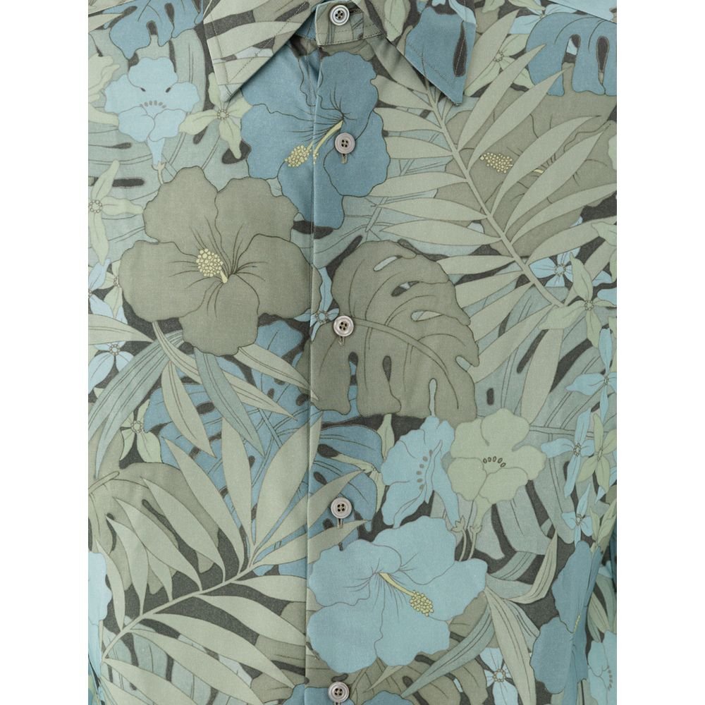 Blue Lyocell Pattern Shirt - TIZZIL