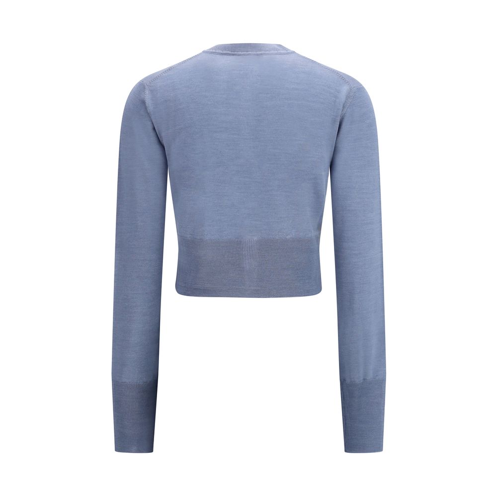 Blue Merino Wool Cardigan - TIZZIL