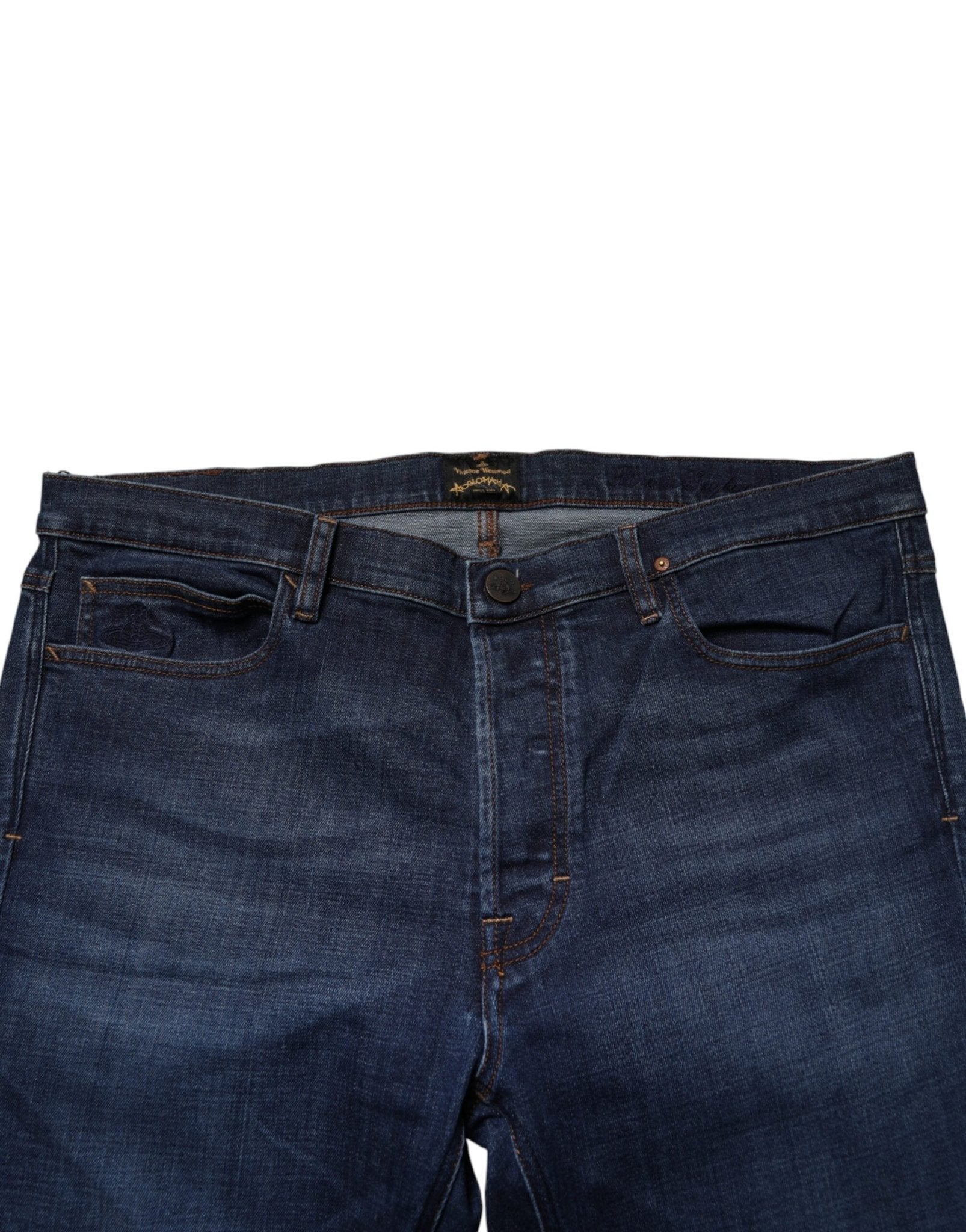 Blue Mid Waist Cotton Men Cropped Denim Jeans - TIZZIL