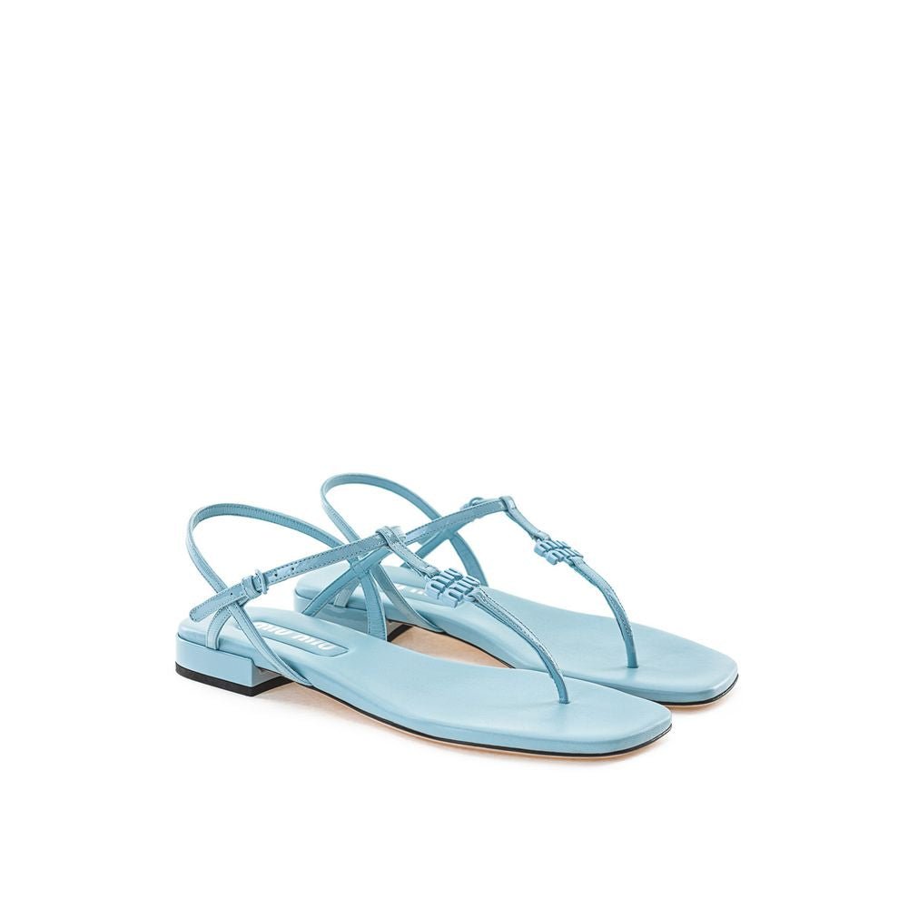 Blue Patent Leather Flip - Flop Sandals - TIZZIL