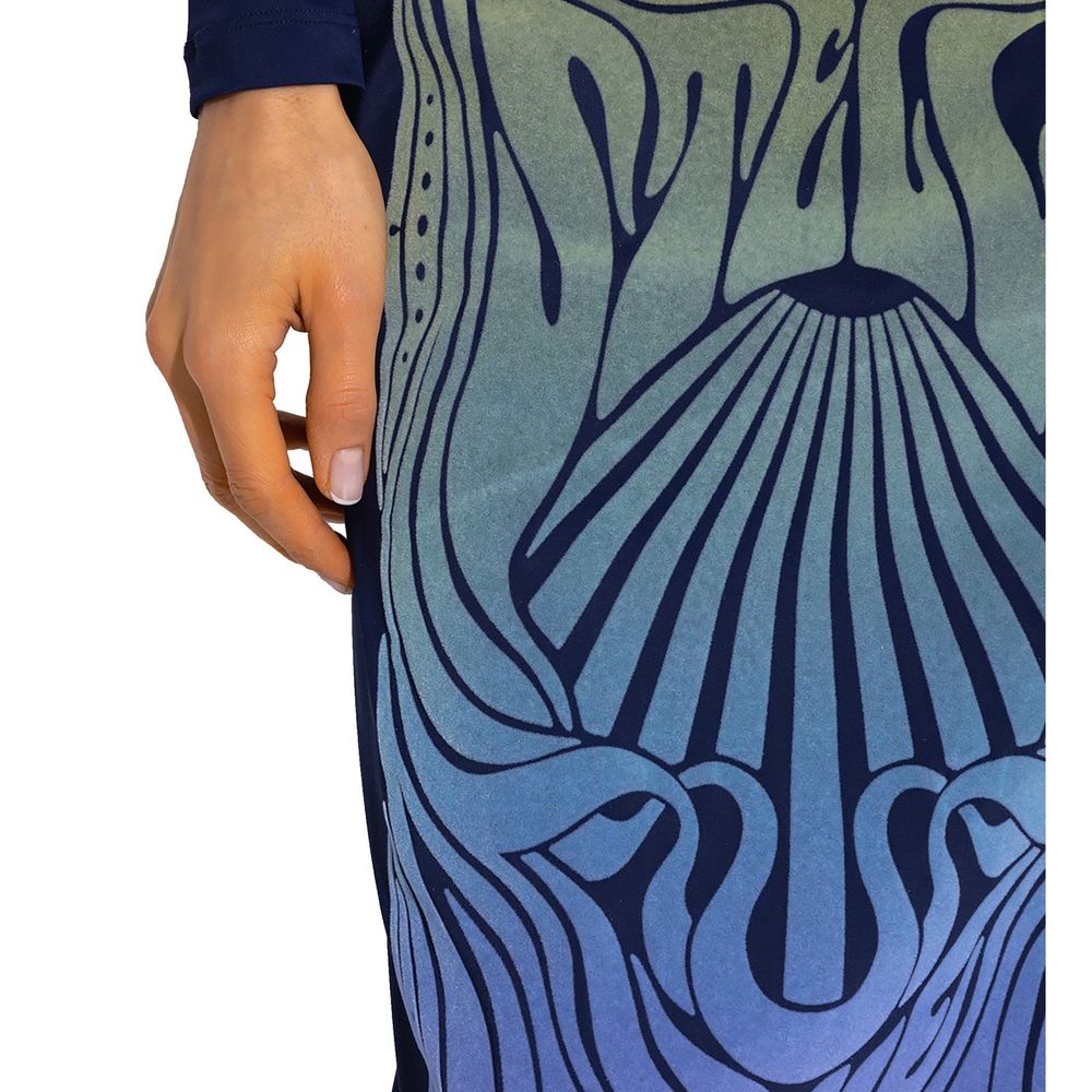 Blue Polyamide Midi Skirt - TIZZIL