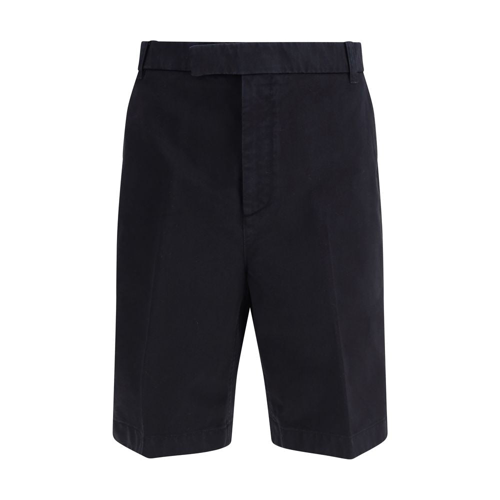 Blue Polyester Bermuda Shorts - TIZZIL