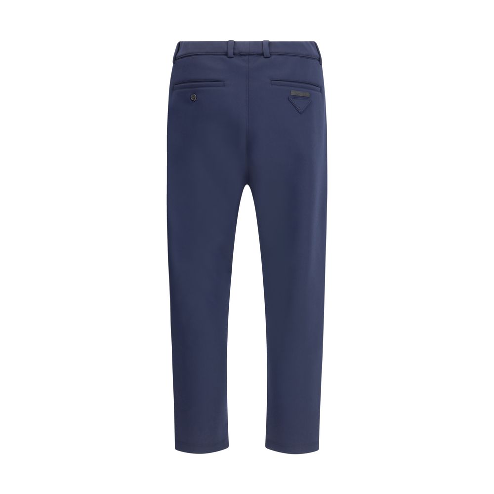Blue Polyester Casual Pants - TIZZIL