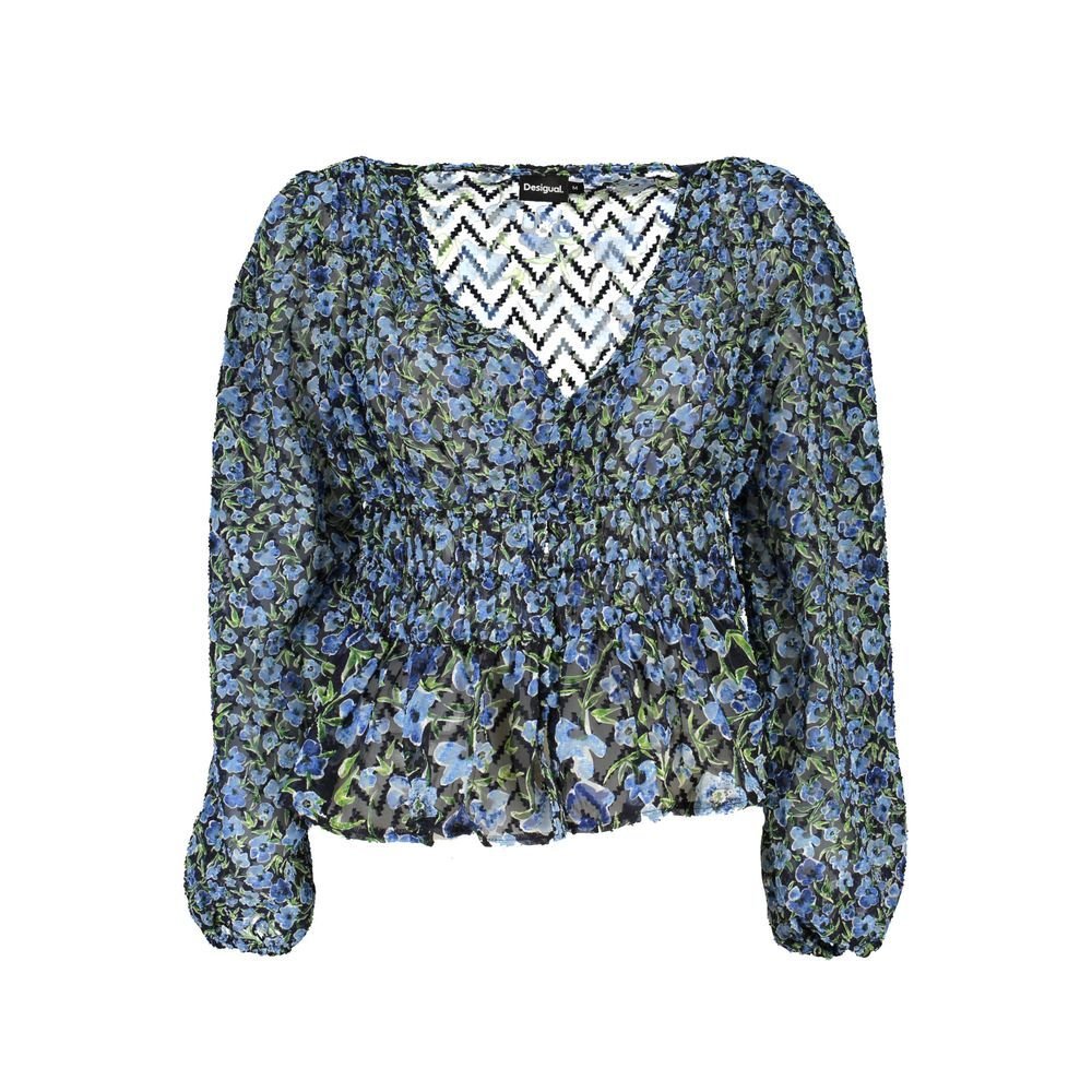 Blue Polyester Pattern Shirt - TIZZIL