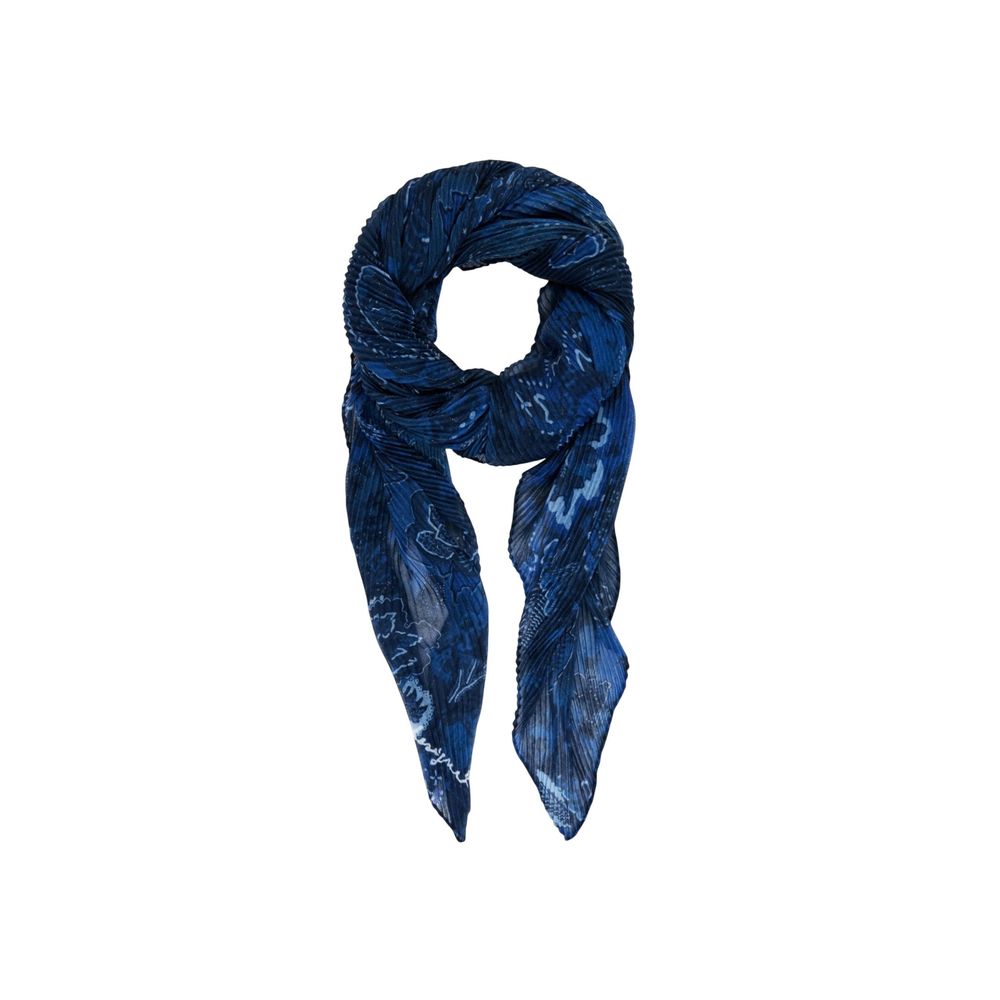 Blue Polyester Scarf - TIZZIL