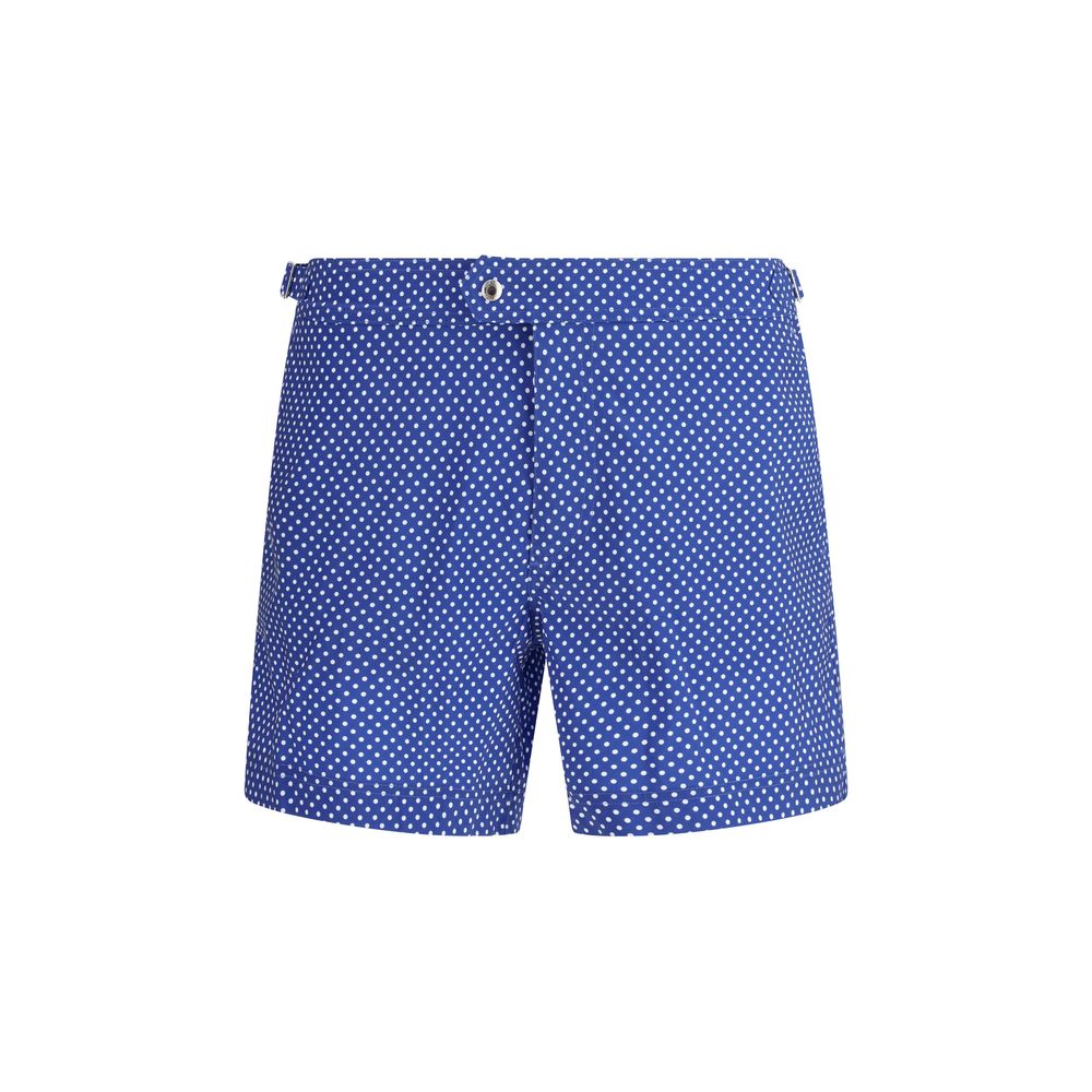 Blue Polyester Shorts - TIZZIL