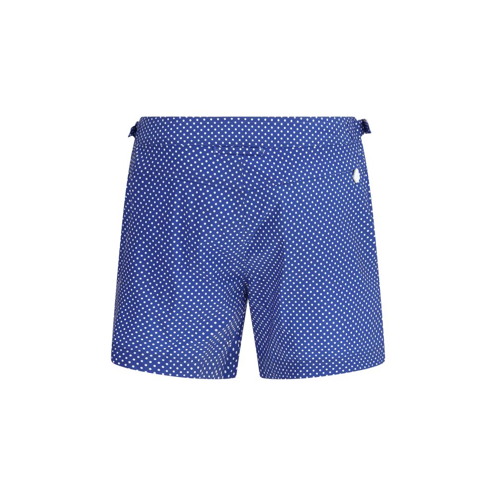Blue Polyester Shorts - TIZZIL