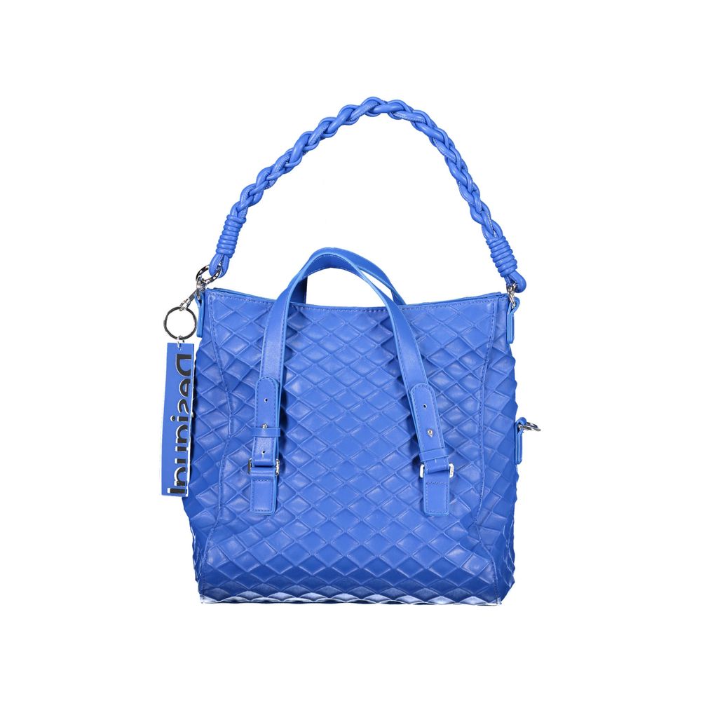 Blue Polyurethane Women Handbag - TIZZIL