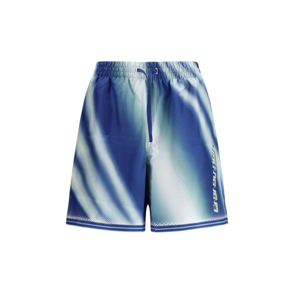 Blue Silk Bermuda Shorts - TIZZIL