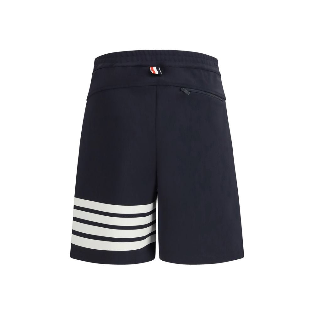 Blue Viscose Bermuda Shorts - TIZZIL