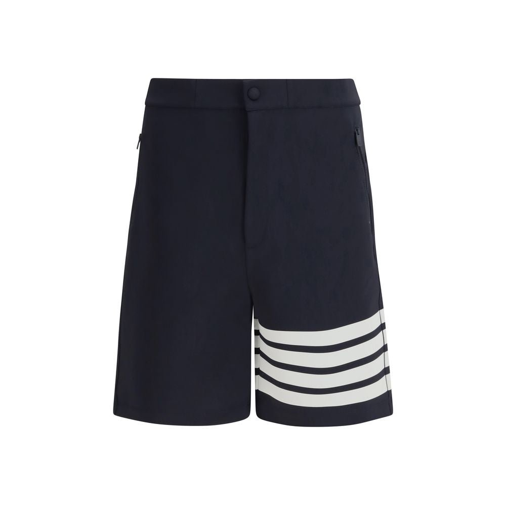 Blue Viscose Bermuda Shorts - TIZZIL