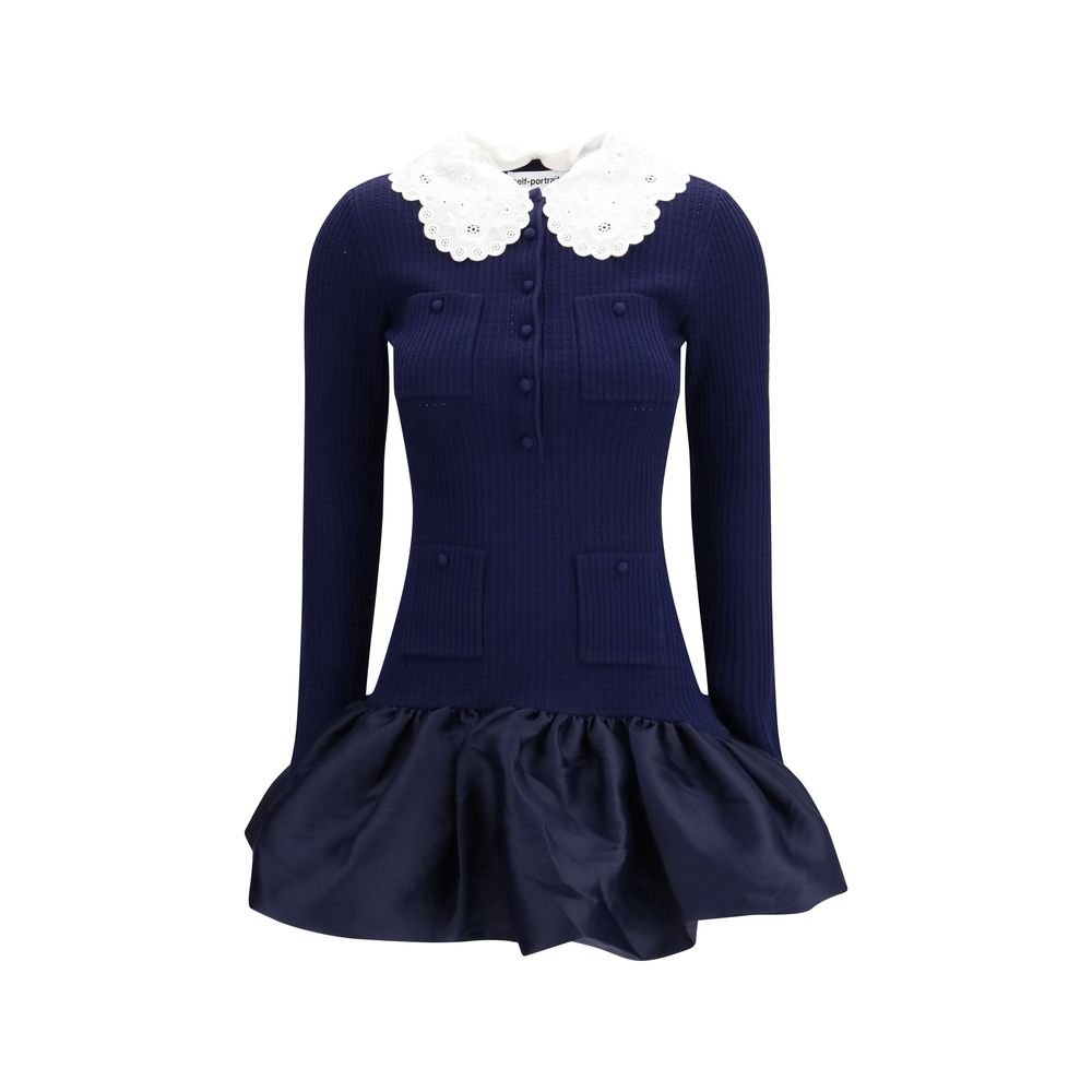 Blue Viscose Cocktail Dress - TIZZIL