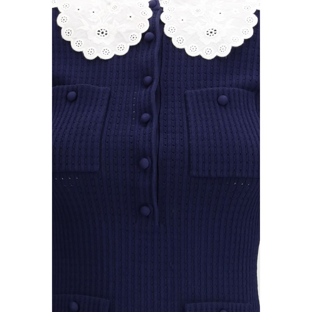 Blue Viscose Cocktail Dress - TIZZIL