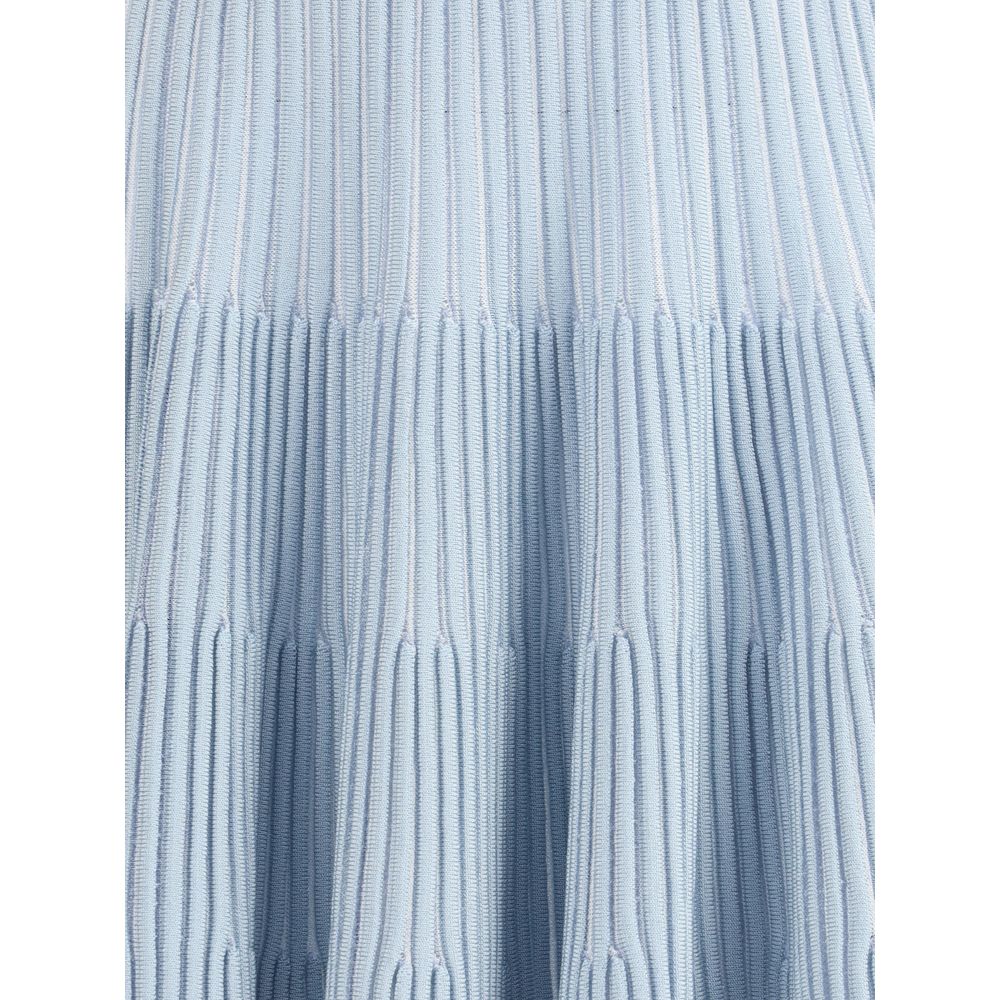 Blue Viscose Mini Skirt - TIZZIL
