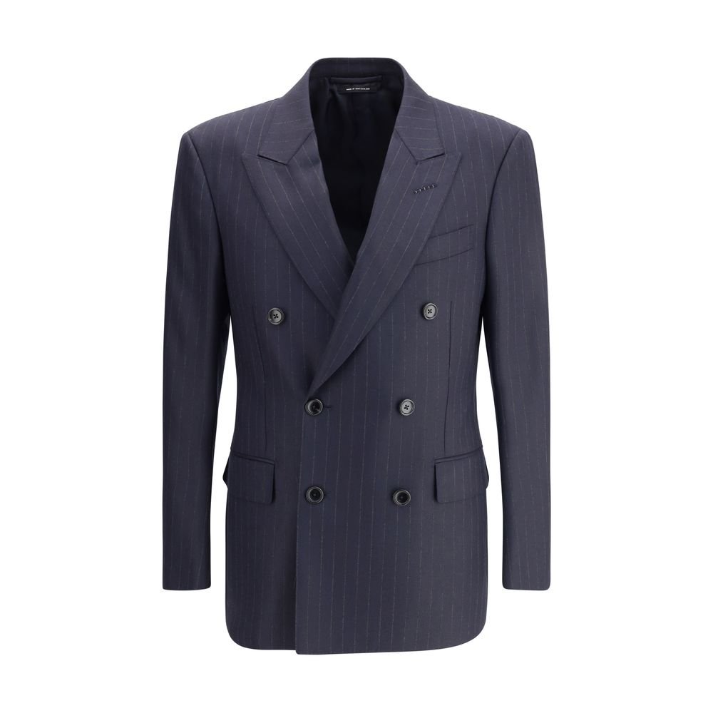 Blue Wool Blazer - TIZZIL