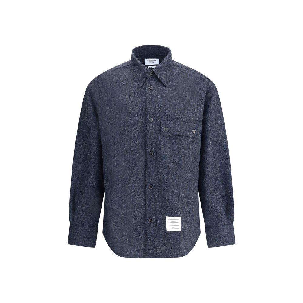 Blue Wool Dress Shirt - TIZZIL