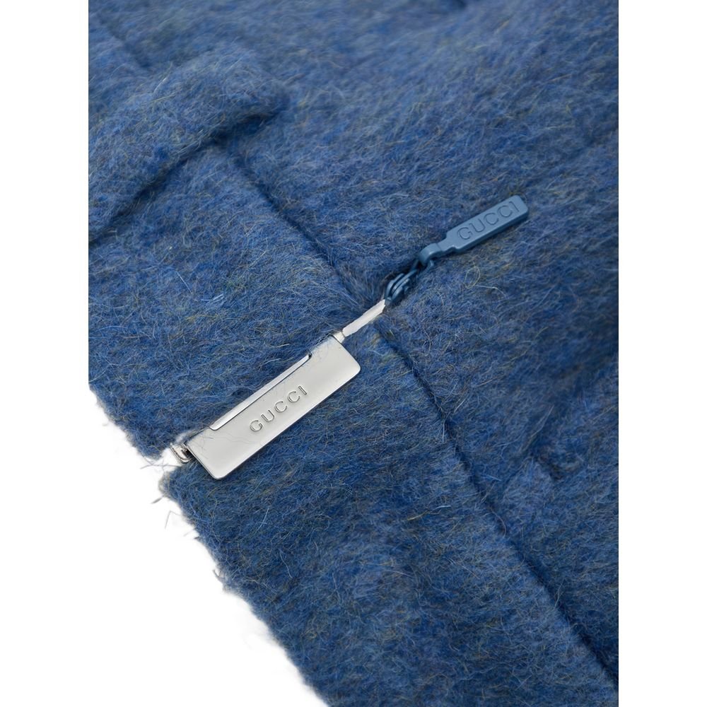 Blue Wool Shorts - TIZZIL