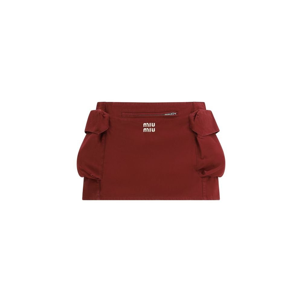 Bordeaux Cotton Mini Skirt - TIZZIL