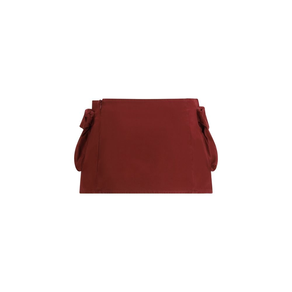 Bordeaux Cotton Mini Skirt - TIZZIL