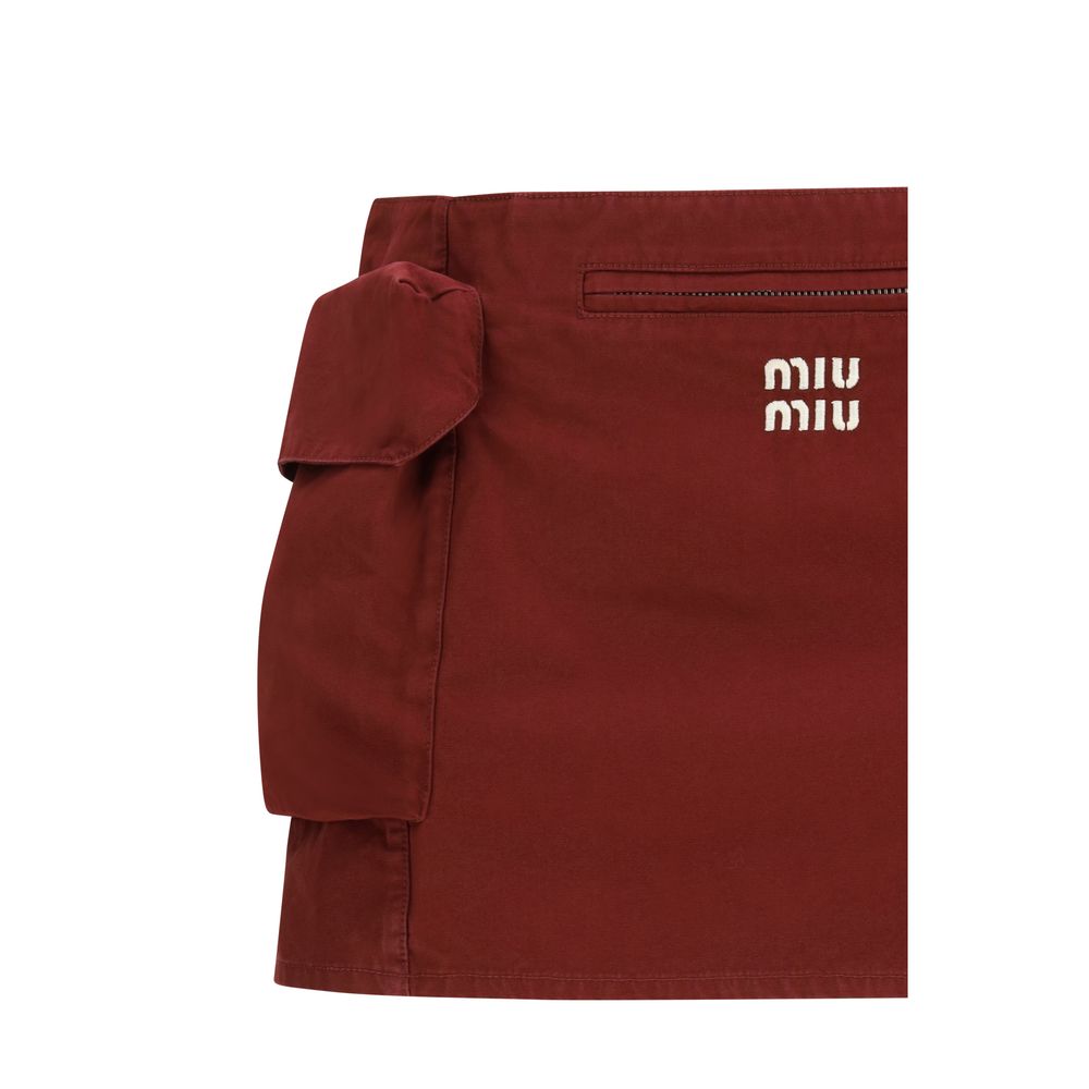 Bordeaux Cotton Mini Skirt - TIZZIL