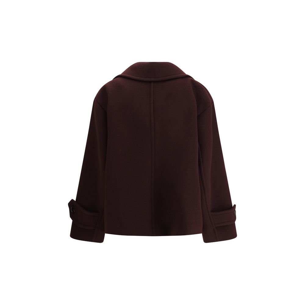 Bordeaux Fleece Wool Coat - TIZZIL