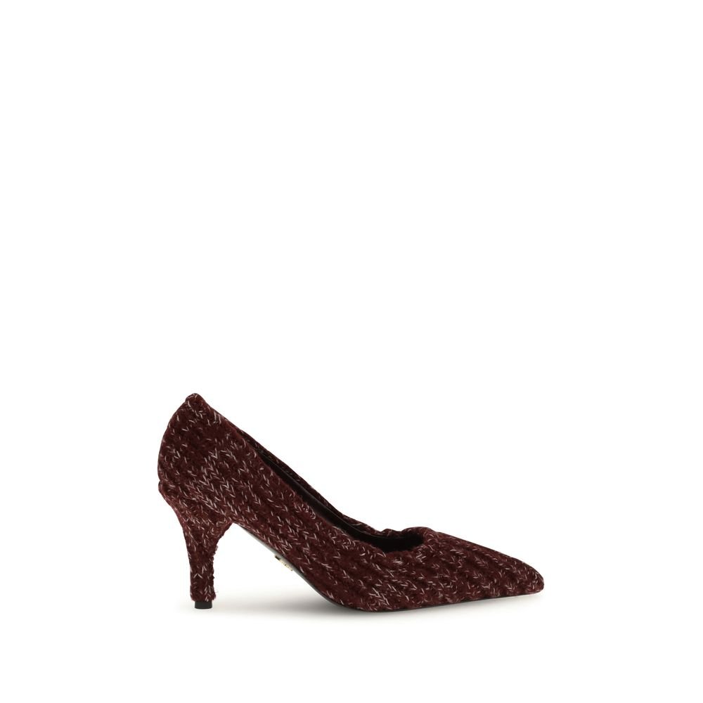 Bordeaux Fleece Wool High Heel Pumps - TIZZIL