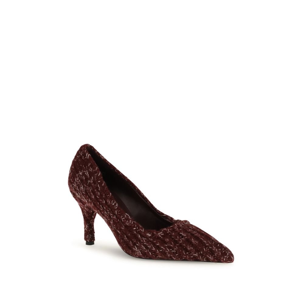 Bordeaux Fleece Wool High Heel Pumps - TIZZIL