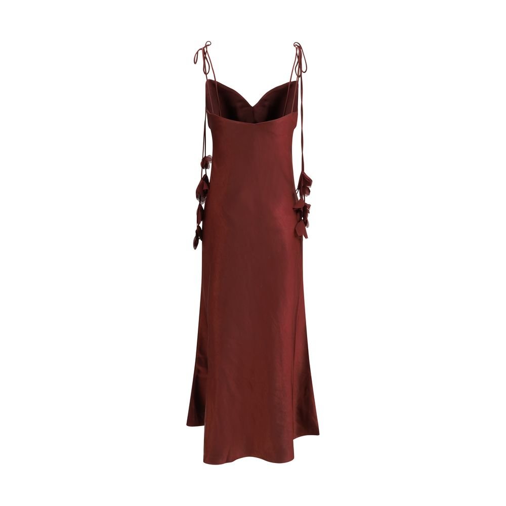 Bordeaux Polyester Casual Dress - TIZZIL