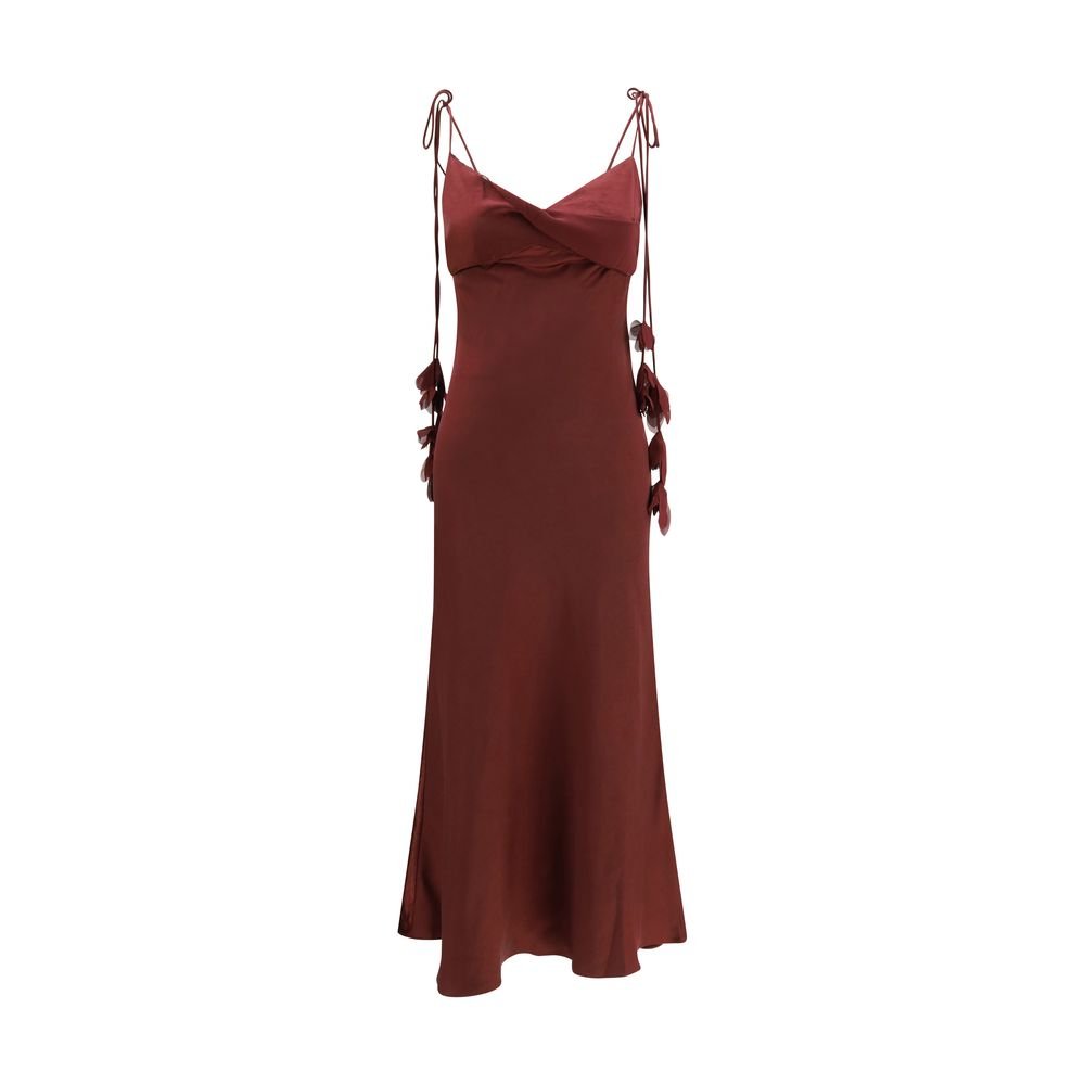 Bordeaux Polyester Casual Dress - TIZZIL