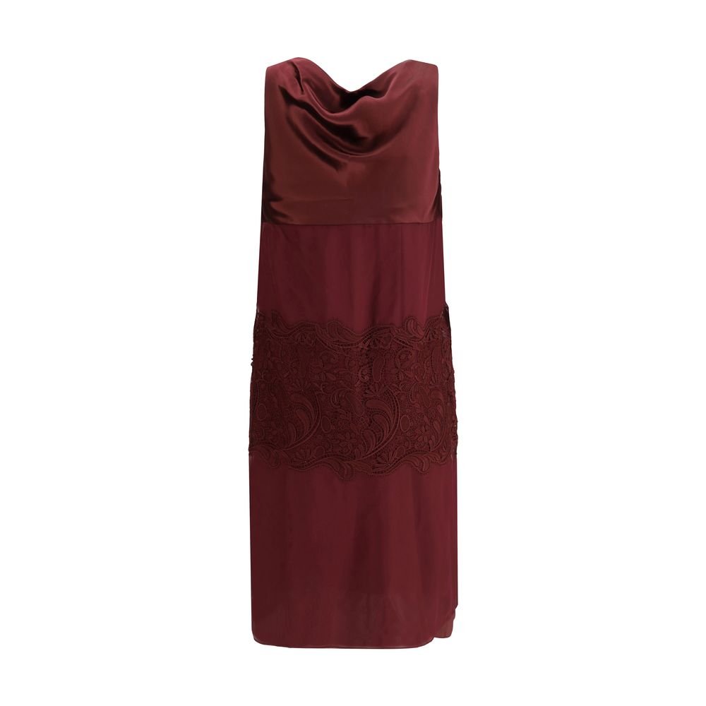 Bordeaux Silk Cocktail Dress - TIZZIL