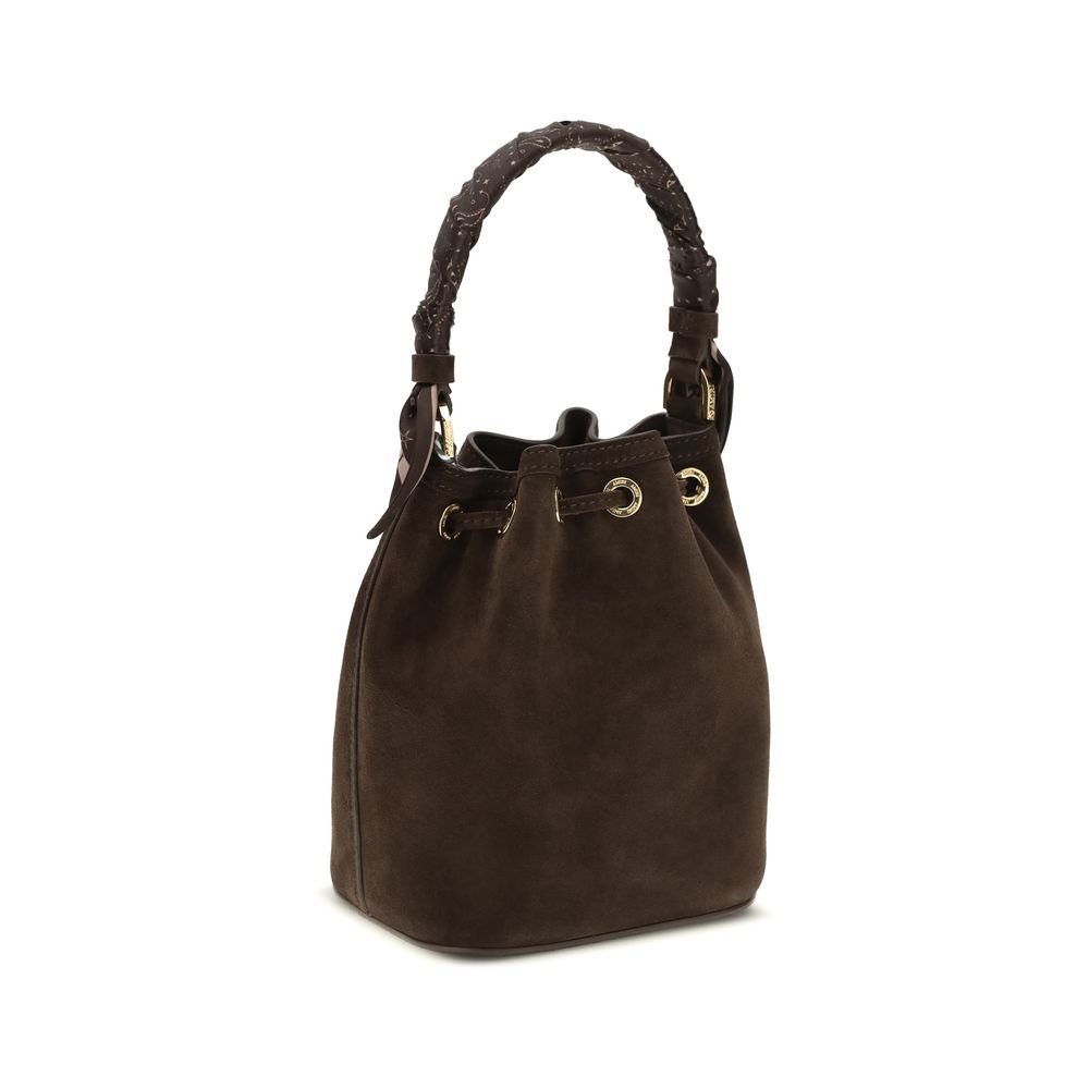 Brown Calf Leather Bos Taurus Backet Bag - TIZZIL