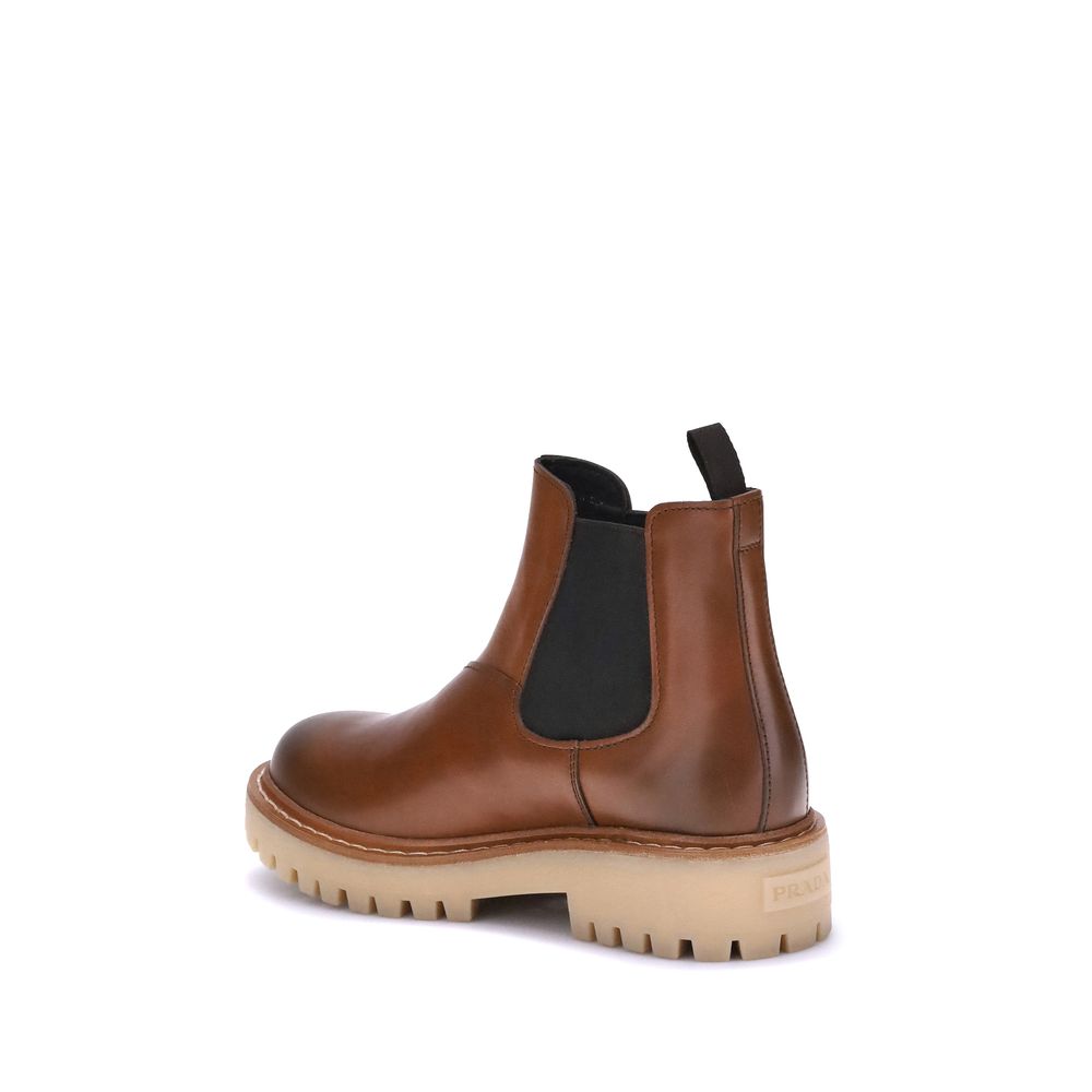 Brown Calf Leather Bos Taurus Chelsea Boots - TIZZIL