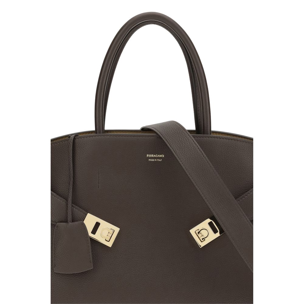 Brown Calf Leather Bos Taurus Handbag - TIZZIL