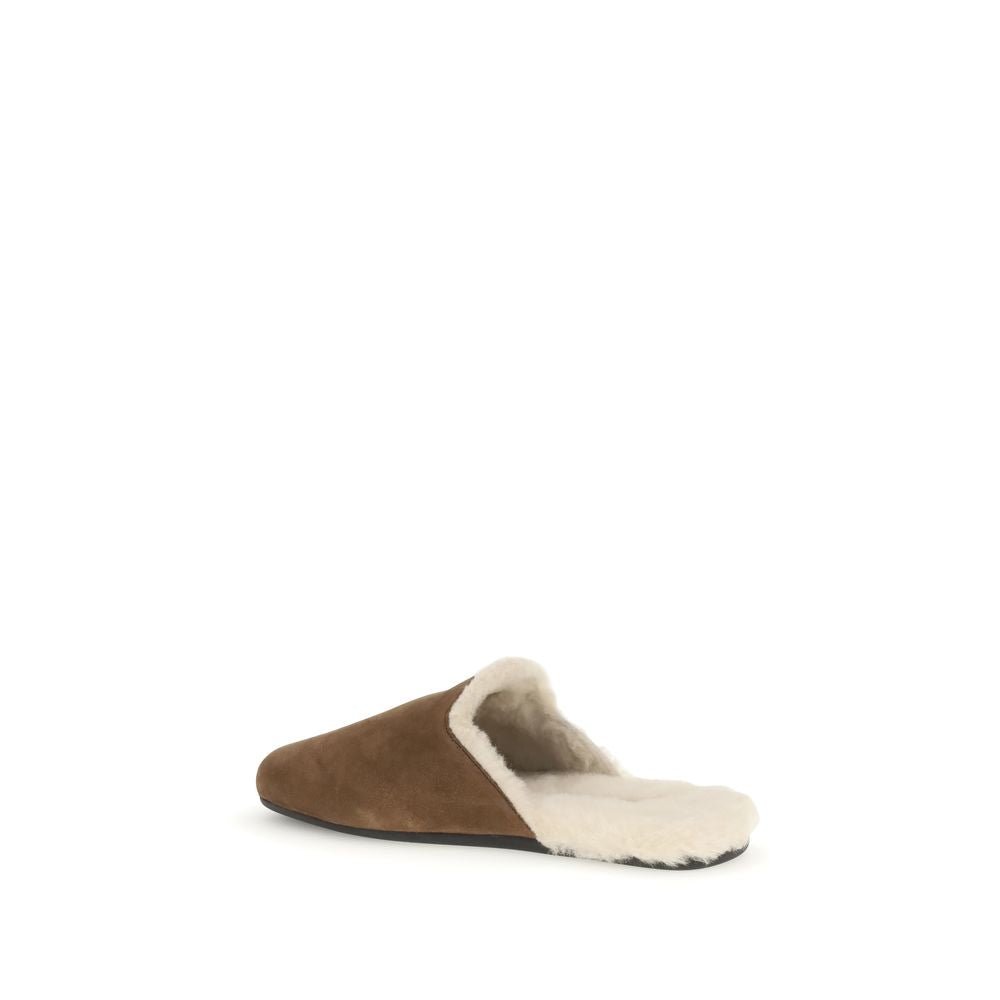 Brown Calf Leather Bos Taurus Mules - TIZZIL