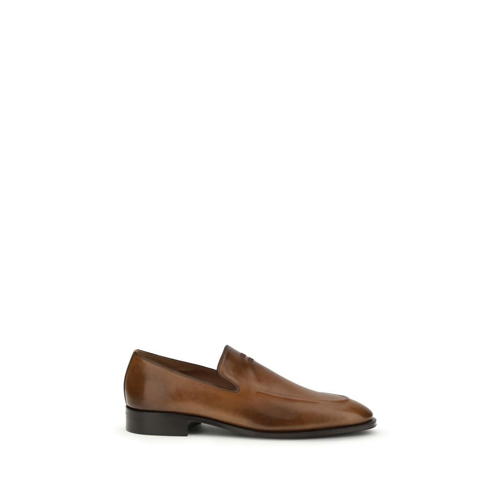 Brown Calf Leather Bos Taurus Slip - On Loafers - TIZZIL