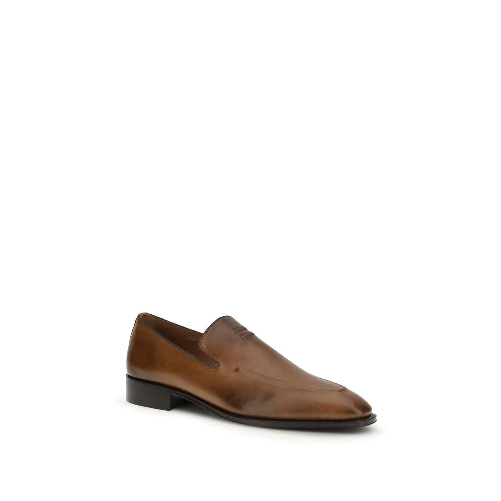 Brown Calf Leather Bos Taurus Slip - On Loafers - TIZZIL