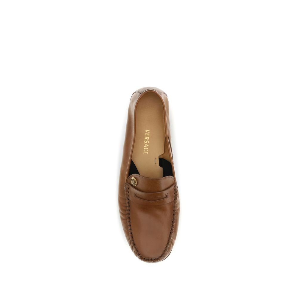 Brown Calf Leather Bos Taurus Slip - On Loafers - TIZZIL
