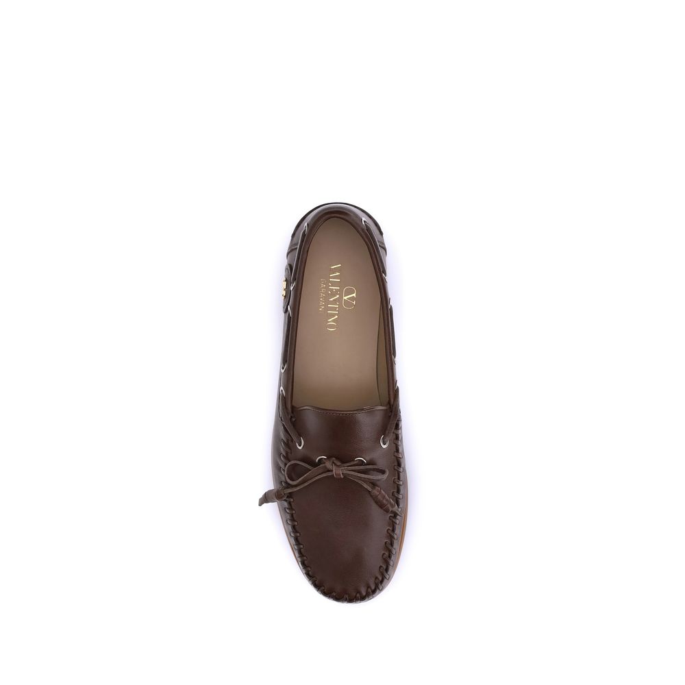 Brown Calf Leather Bos Taurus Slip - On Loafers - TIZZIL