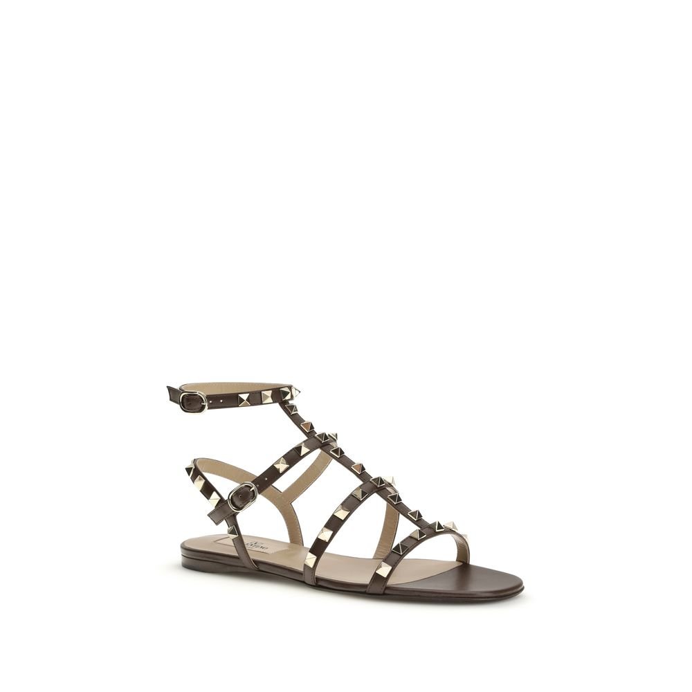 Brown Calf Leather Bos Taurus Strap - On Sandals - TIZZIL