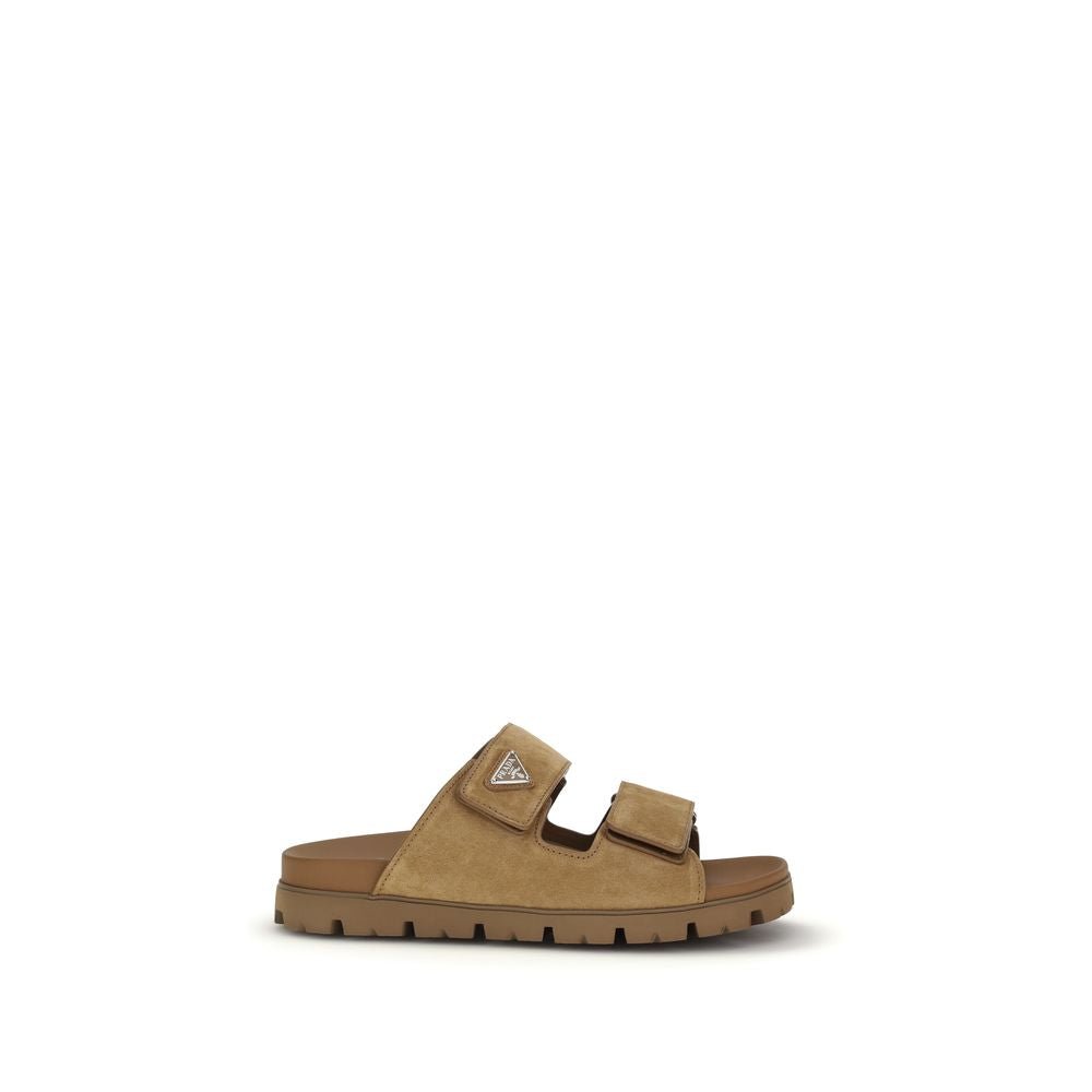Brown Calf Leather Bos Taurus Strap - On Sandals - TIZZIL