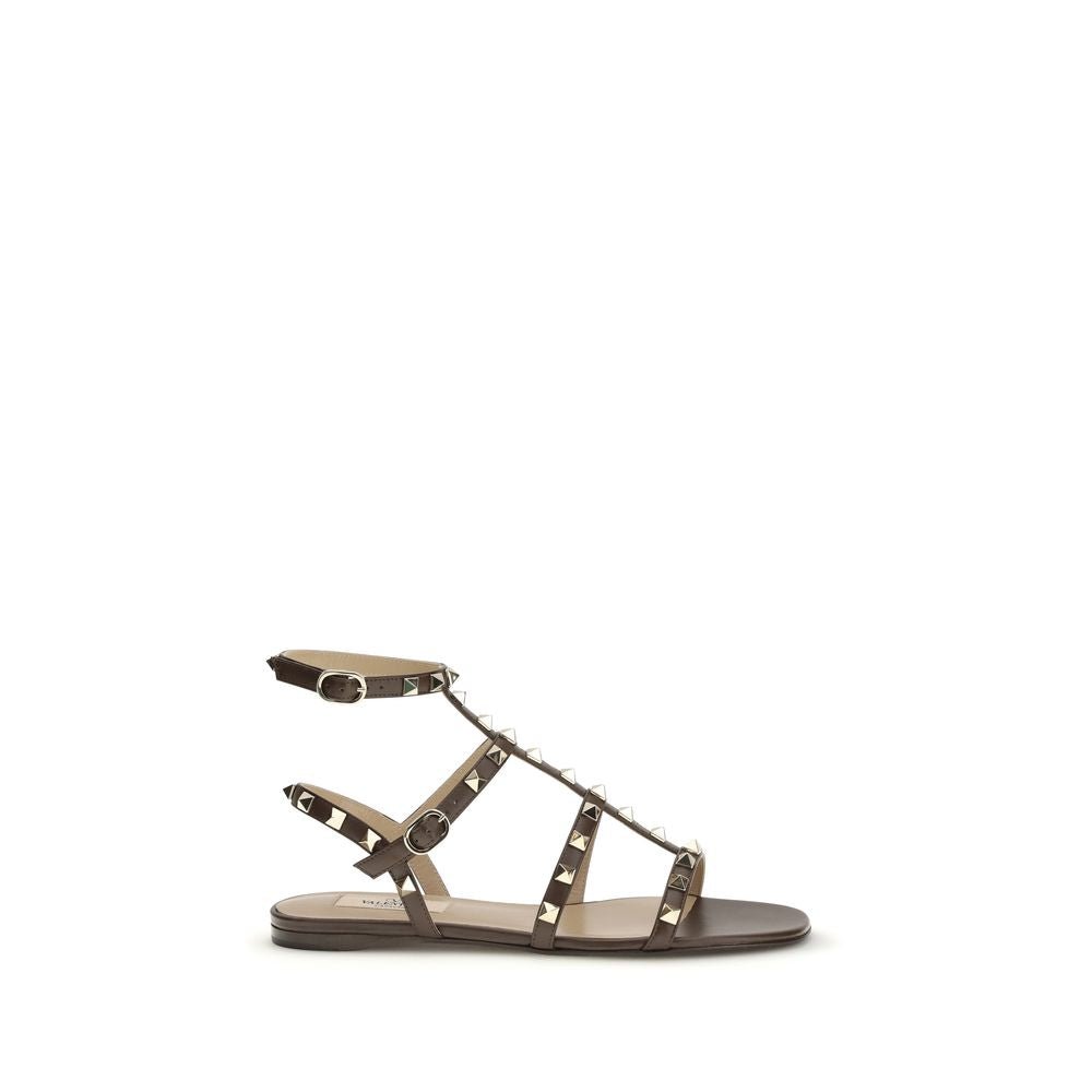Brown Calf Leather Bos Taurus Strap - On Sandals - TIZZIL