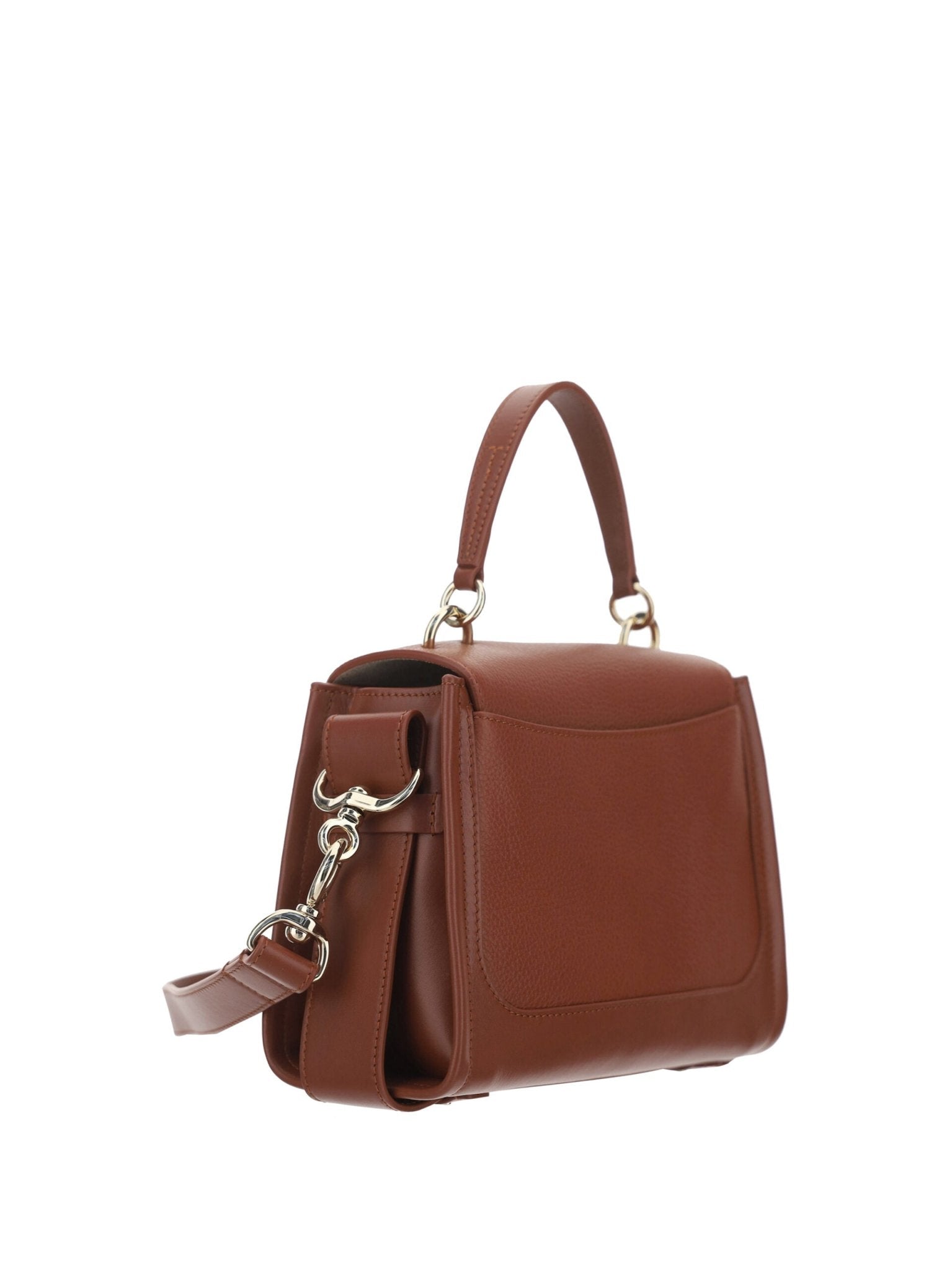 Brown Calf Leather Tess Handbag - TIZZIL