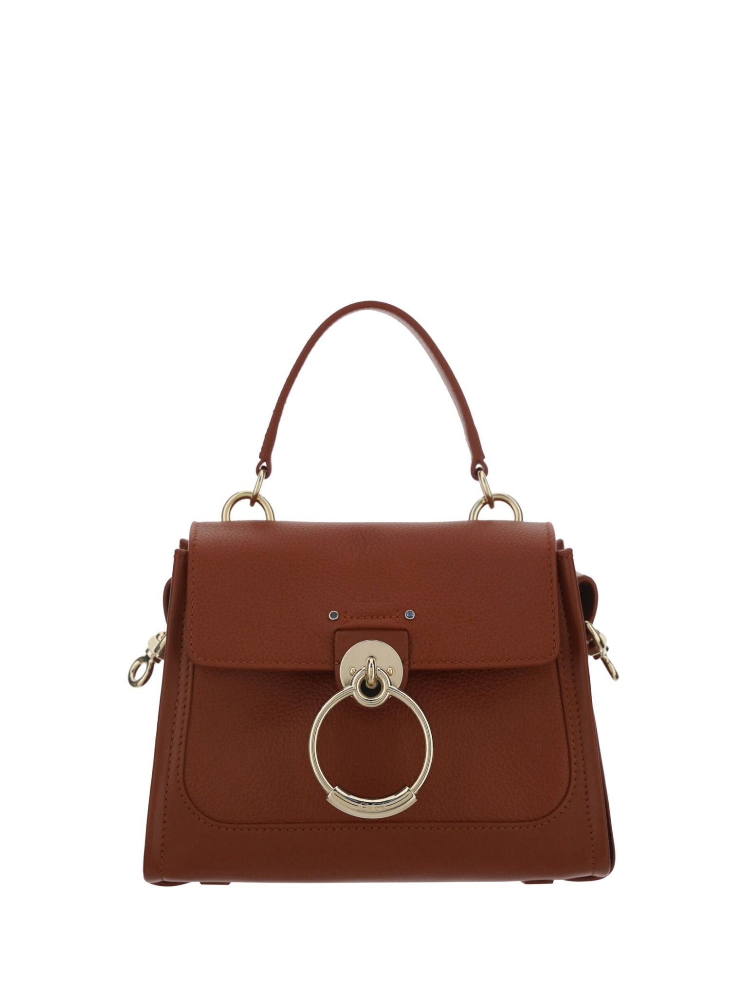 Brown Calf Leather Tess Handbag - TIZZIL