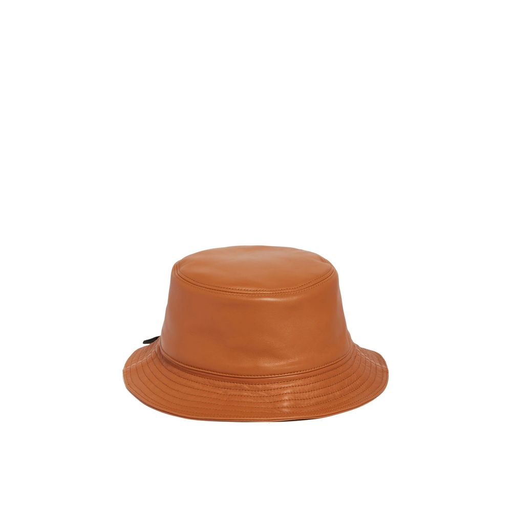 Brown Calfskin Bucket Hat - TIZZIL