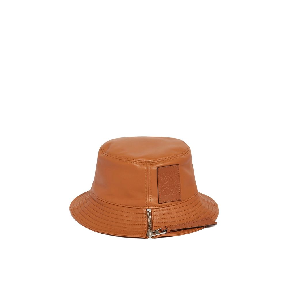 Brown Calfskin Bucket Hat - TIZZIL