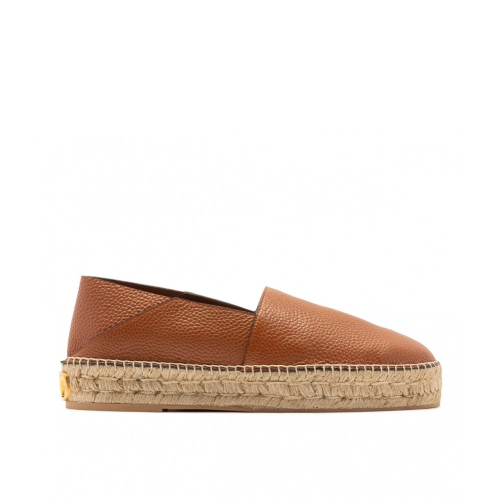 Brown Calfskin Espadrilles - TIZZIL