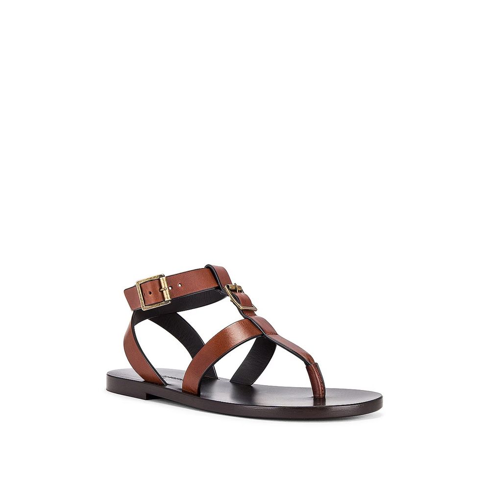 Brown Calfskin Flip - Flop Sandals - TIZZIL