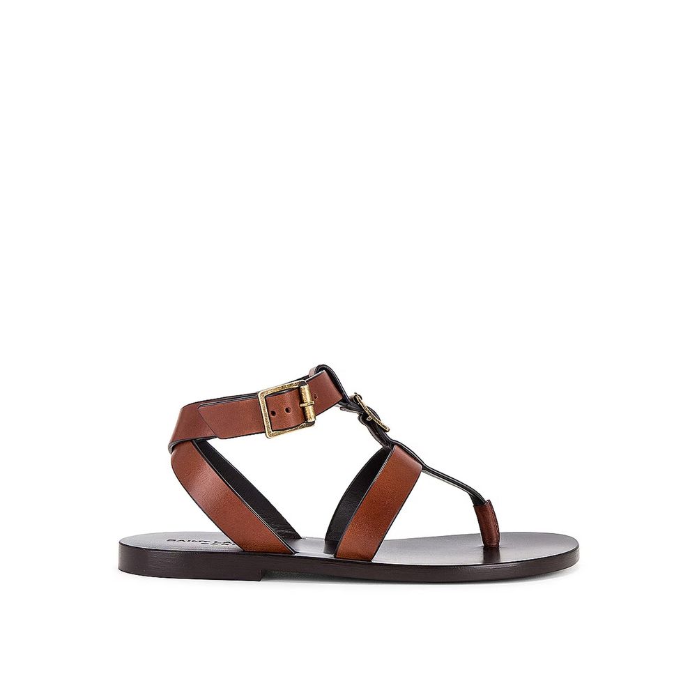 Brown Calfskin Flip - Flop Sandals - TIZZIL