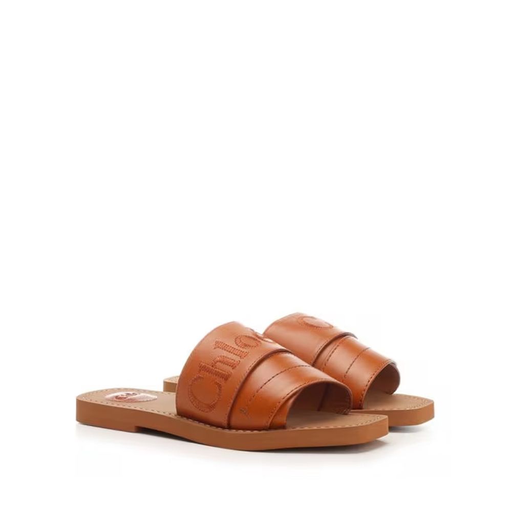 Brown Calfskin Sandals - TIZZIL