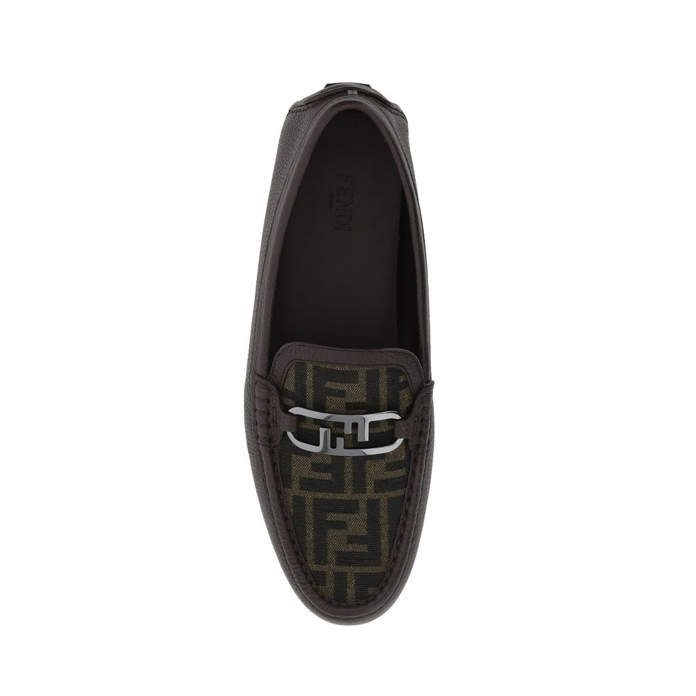 Brown Calfskin Slip - On Loafers - TIZZIL